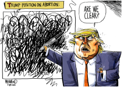 TRUMP'S ABORTION POSITION by Dave Whamond