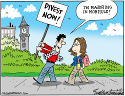 COLLEGE CAMPUS DEMONSTRATIONS by Bob Englehart