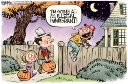 HALLOWEEN IMMIGRANT  by Rick McKee