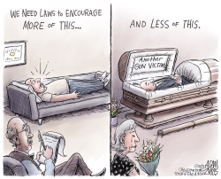 COUCHES OR COFFINS by Adam Zyglis