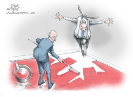 BIDEN PAINTING DEMS IN CORNER by Dick Wright