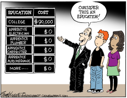 COST OF COLLEGE by Bob Englehart