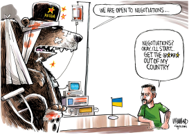 WE DON'T NEED NO NEGOTIATIONS by Dave Whamond