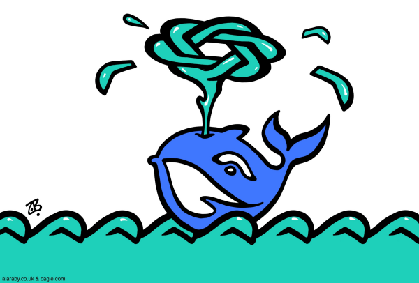 AI DeepSeek ChatGPT whale China Sea META by Emad Hajjaj