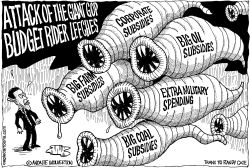 ATTACK OF THE GOP BUDGET RIDER LEECHES by Monte Wolverton
